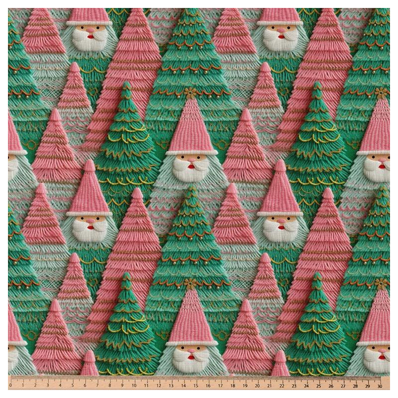 Printed Cotton OUILEY Green / Pink